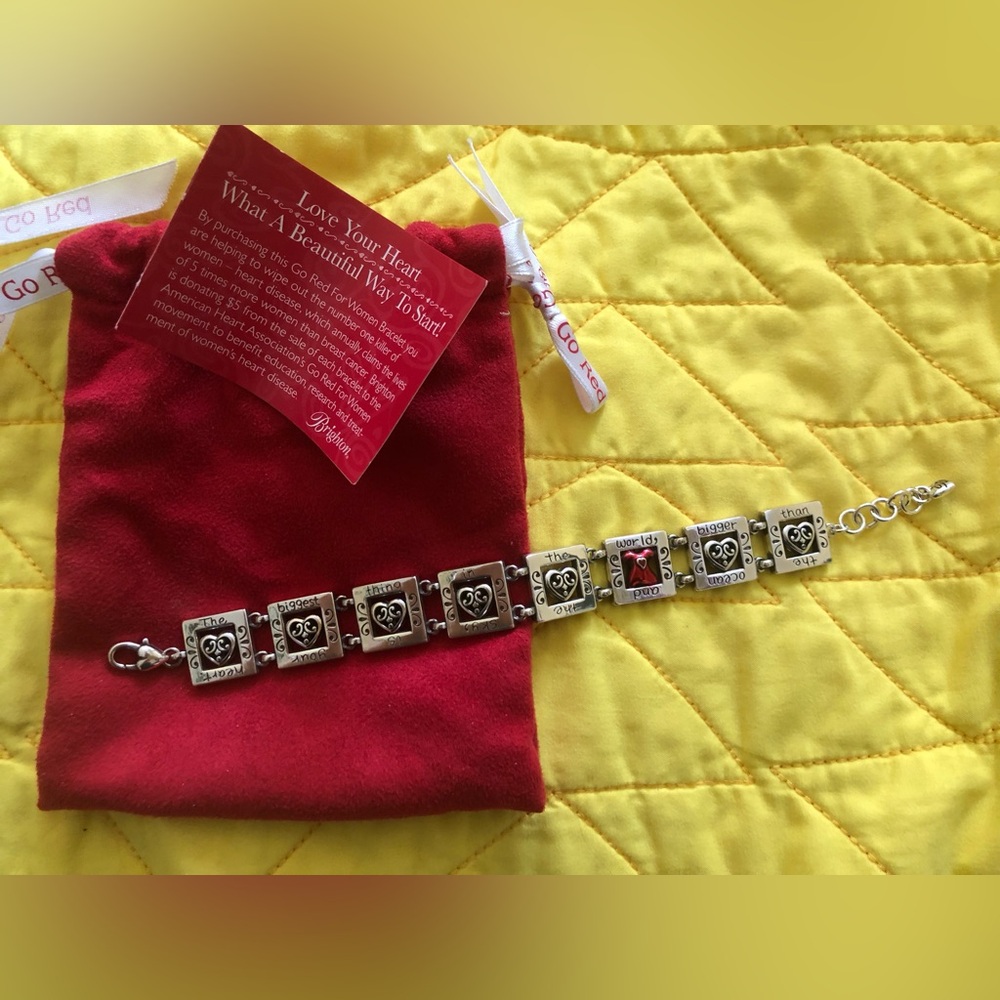 Collectibles Brighton Silver Bracelet with Red Heart Accent